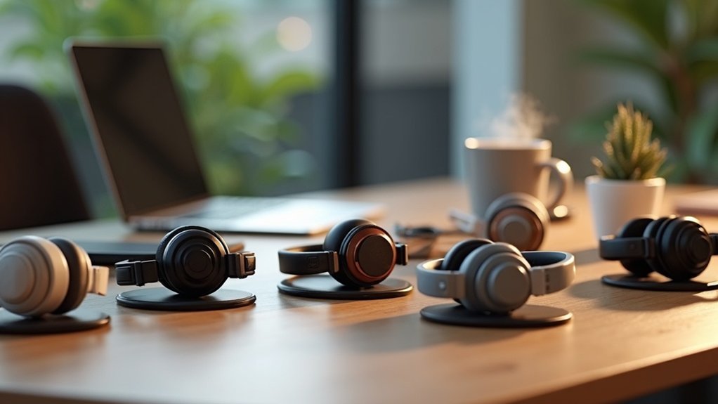 focused office meeting headphones